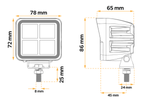 LED reflektorová pracovná lampa TT TECHNOLOGY TT.13464 64xLED 4200lm štvorcová