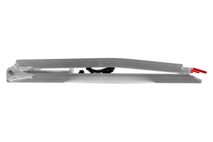 Skladacie hliníkové rampy UNITRAILER ALR003 pre prívesy 221 cm 680 kg s popruhom a podperou, sada 2 kusov